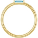 14K Yellow Gold Natural Swiss Blue Topaz Stackable Ring