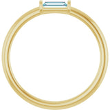 14K Yellow Gold Natural Sky Blue Topaz Stackable Ring