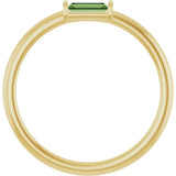 14K Yellow Gold Natural Green Tourmaline Stackable Ring