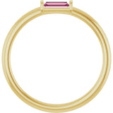 14K Yellow Gold Natural Pink Tourmaline Stackable Ring