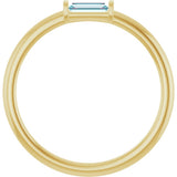 14K Yellow Gold Natural Sky Blue Topaz Stackable Ring