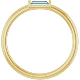 14K Yellow Gold Natural Sky Blue Topaz Stackable Ring