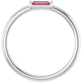 14K White Natural Pink Tourmaline Stackable Ring