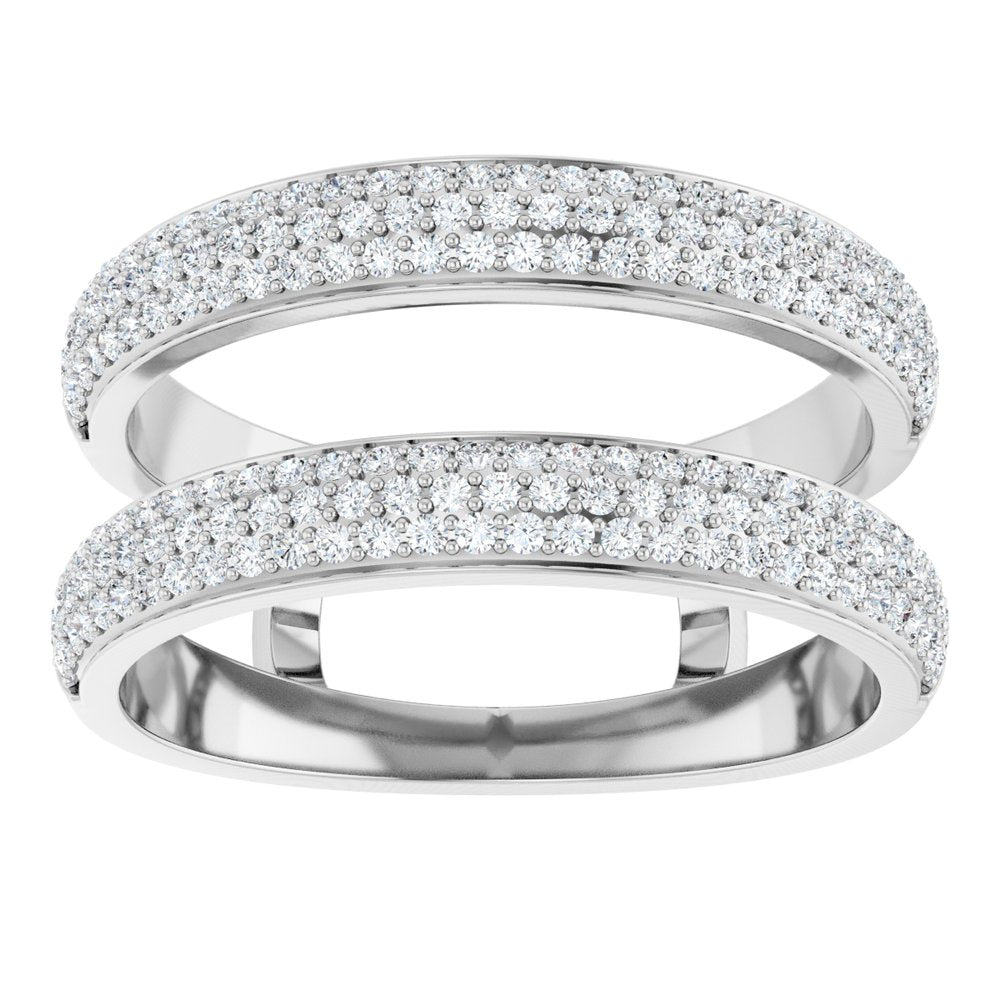 14K White 1/2 CTW Natural Diamond Ring Guard