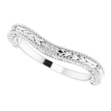 14K White .03 CTW Natural Diamond Contour Band