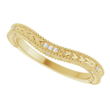 14K Yellow Gold .03 CTW Natural Diamond Contour Band