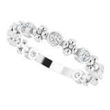 14K White 1/4 CTW Natural Diamond Beaded Ring