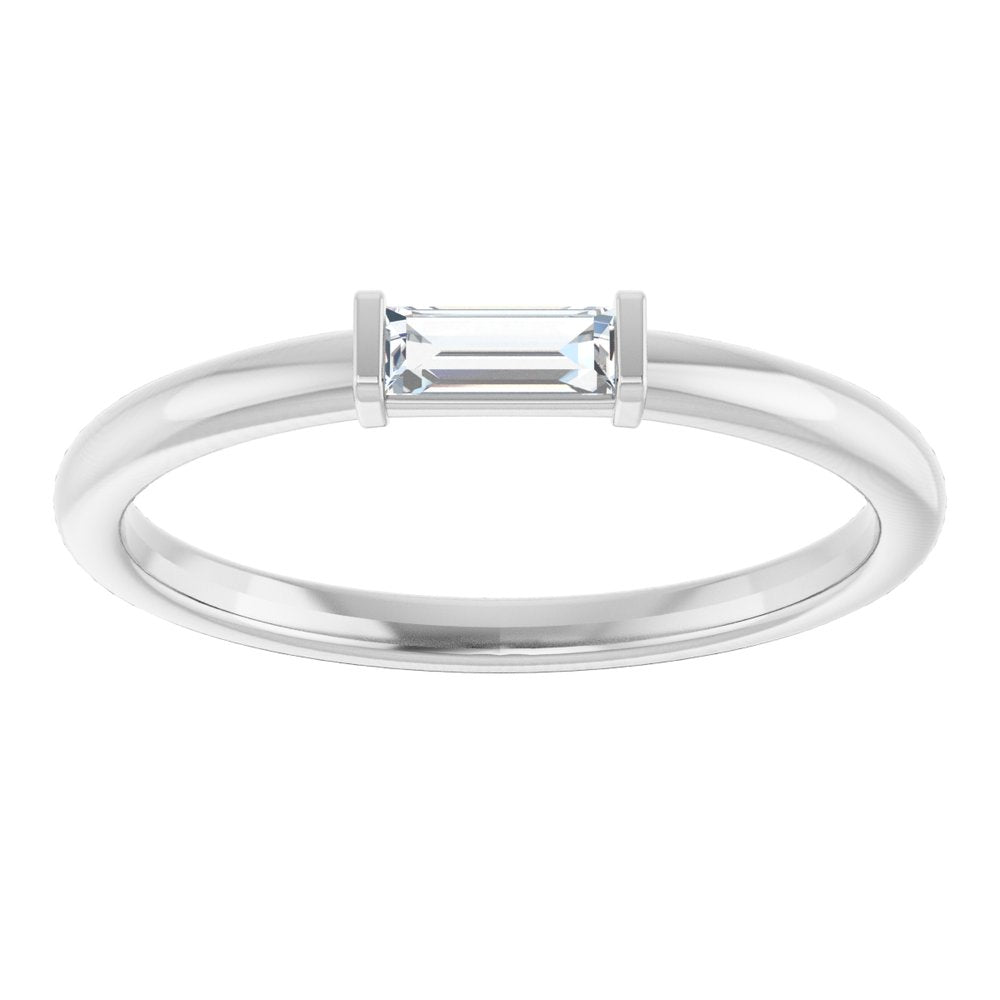 14K White 1/10 CTW Lab-Grown Diamond Stackable Ring