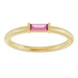 14K Yellow Gold Natural Pink Tourmaline Stackable Ring