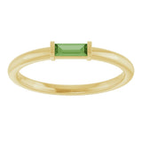 14K Yellow Gold Natural Green Tourmaline Stackable Ring