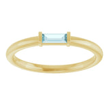 14K Yellow Gold Natural Sky Blue Topaz Stackable Ring