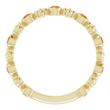 14K Yellow Gold Natural Citrine Beaded Ring