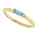 14K Yellow Gold Natural Swiss Blue Topaz Stackable Ring