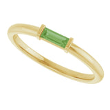 14K Yellow Natural Green Tourmaline Stackable Ring