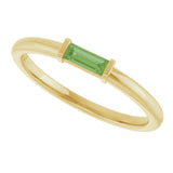 14K Yellow Gold Natural Green Tourmaline Stackable Ring