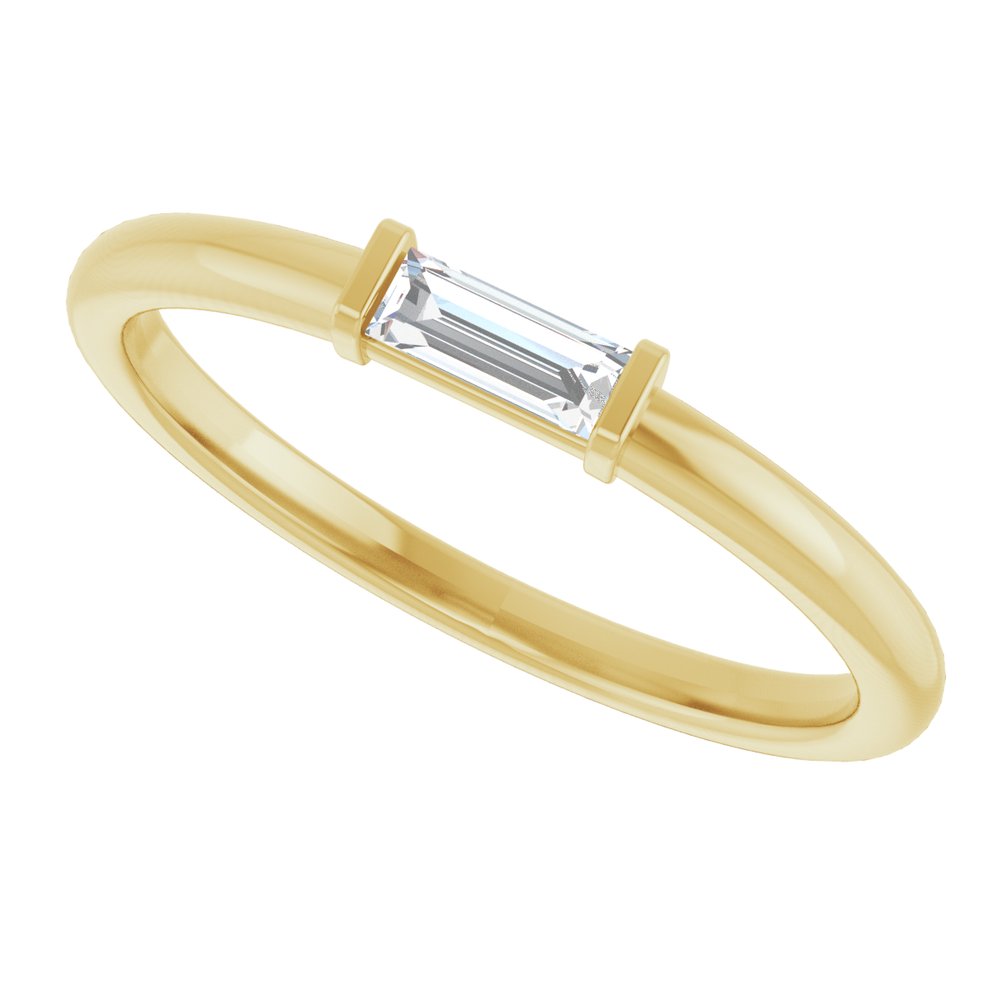 14K Yellow Gold 1/6 CTW  Natural Diamond Stackable Ring