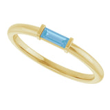 14K Yellow Gold Natural Swiss Blue Topaz Stackable Ring