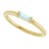 14K Yellow Gold Natural Sky Blue Topaz Stackable Ring