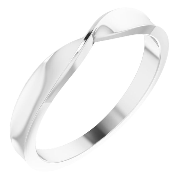 14K White 3 mm Stackable Twisted Ring