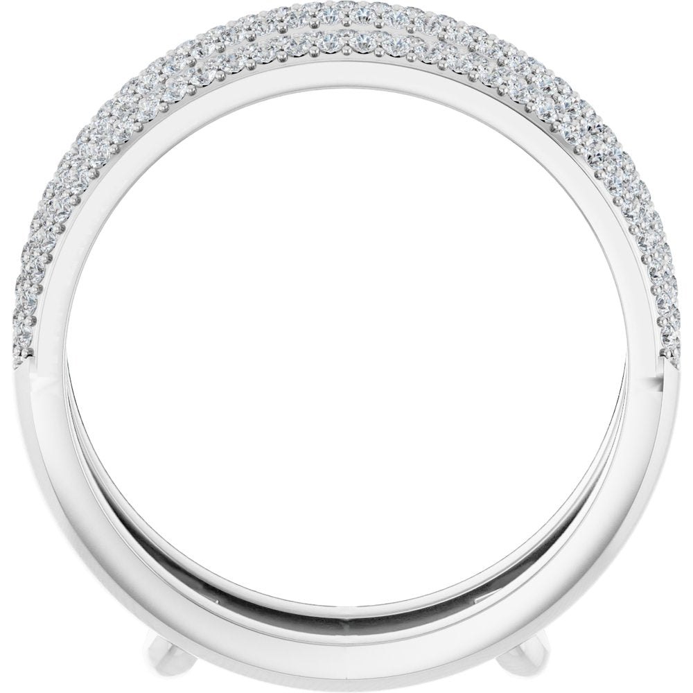 14K White 1/2 CTW Natural Diamond Ring Guard