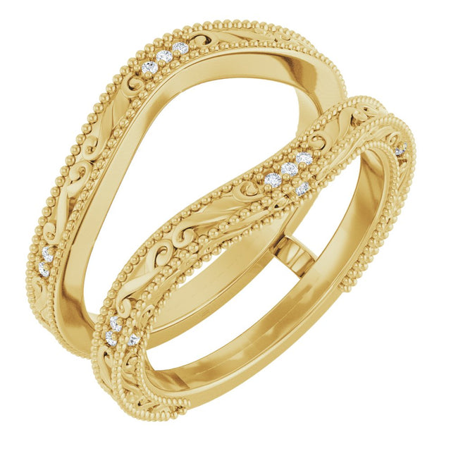 14K Yellow Gold .05 CTW Natural Diamond Ring Guard