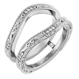 14K White Gold .05 CTW Natural Diamond Ring Guard