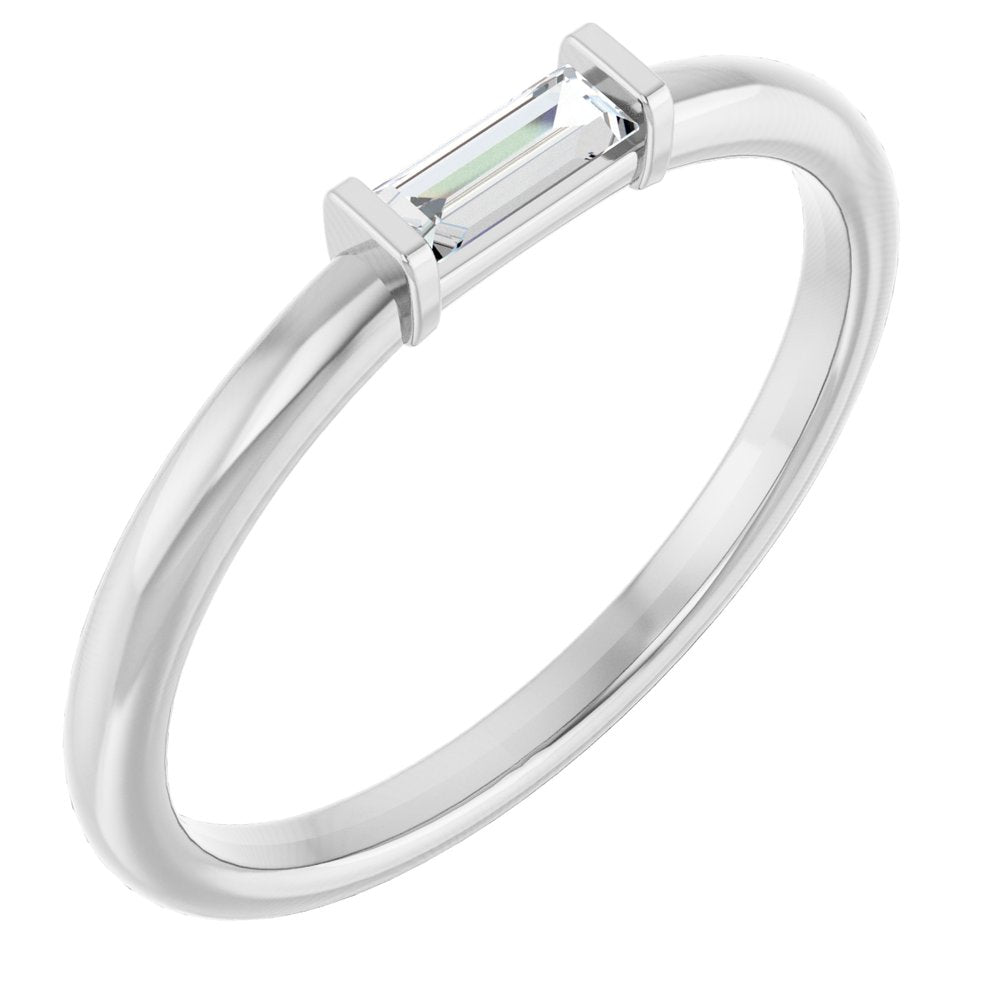 14K White 1/10 CTW Lab-Grown Diamond Stackable Ring