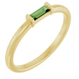 14K Yellow Natural Green Tourmaline Stackable Ring