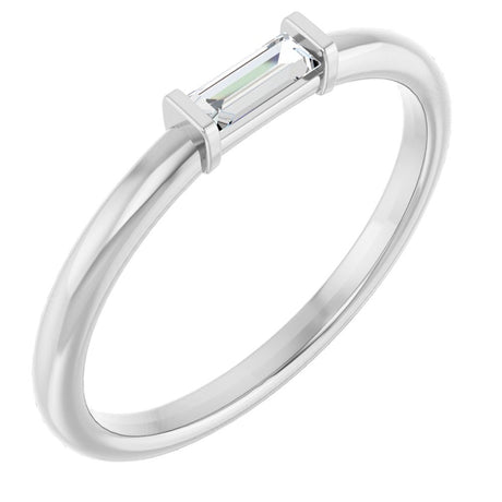 14K White 1/6 CTW Lab-Grown Diamond Stackable Ring