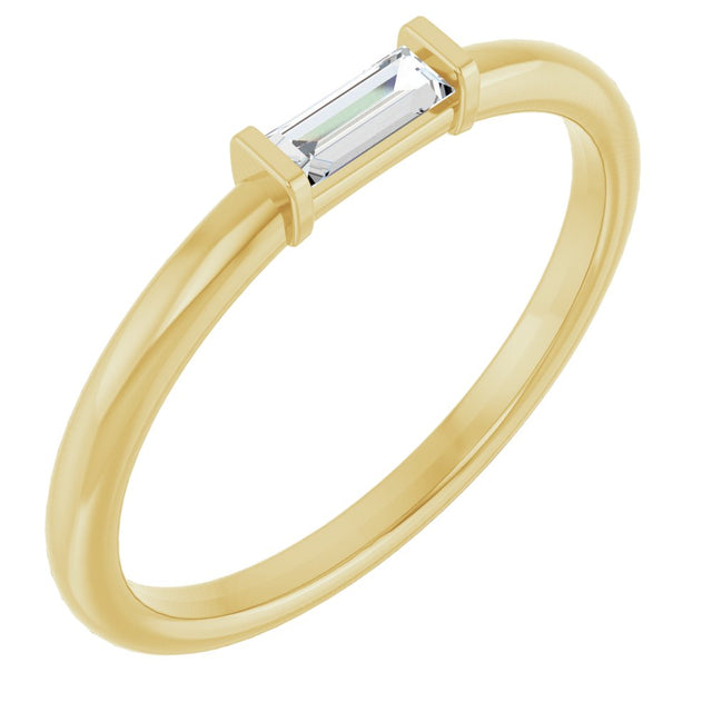 14K Yellow Gold 1/6 CTW  Natural Diamond Stackable Ring