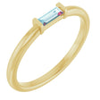 14K Yellow Gold Natural Sky Blue Topaz Stackable Ring