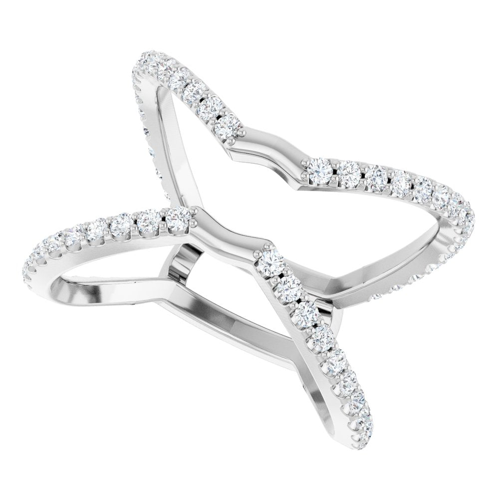 14K White 5/8 CTW Natural Diamond Ring Guard