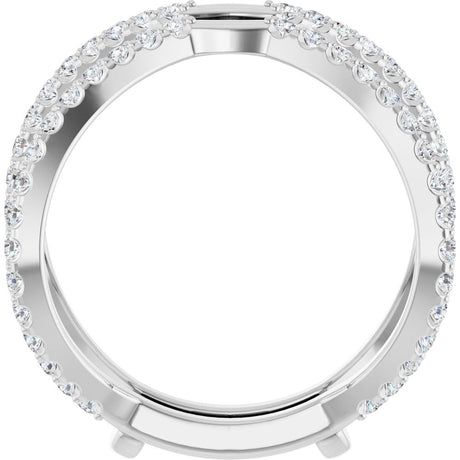 14K White Gold 5/8 CTW Natural Diamond Ring Guard