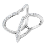 14K White 5/8 CTW Natural Diamond Ring Guard