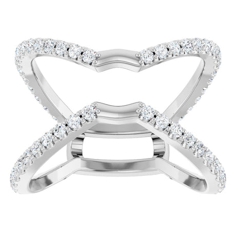 14K White Gold 5/8 CTW Natural Diamond Ring Guard