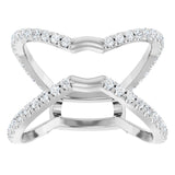 14K White 5/8 CTW Natural Diamond Ring Guard