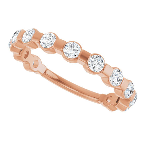 14K Rose 1/2 CTW Natural Diamond Anniversary Band