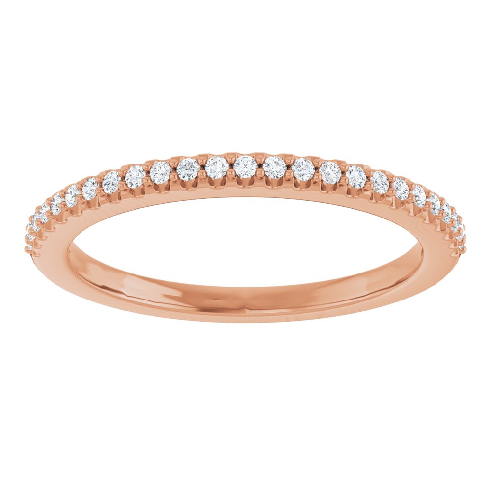 14K Rose 1/8 CTW Natural Diamond Anniversary Band