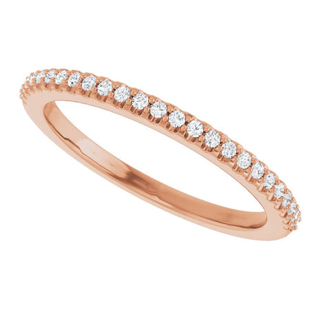 14K Rose 1/8 CTW Natural Diamond Anniversary Band