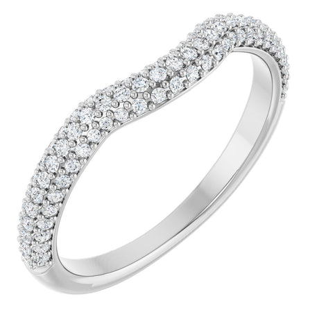 14K White Gold 1/4 CTW Natural Diamond Pavé-Style Contour Band