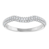 14K White 1/4 CTW Natural Diamond Pavé Contour Band