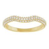 14K Yellow 1/4 CTW Natural Diamond Pavé Contour Band