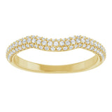 14K Yellow 1/4 CTW Natural Diamond Pavé-Style Contour Band
