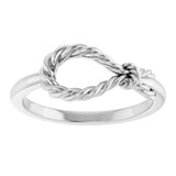 14K White Rope Knot Ring