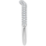 14K White Gold 1/4 CTW Natural Diamond Pavé-Style Contour Band