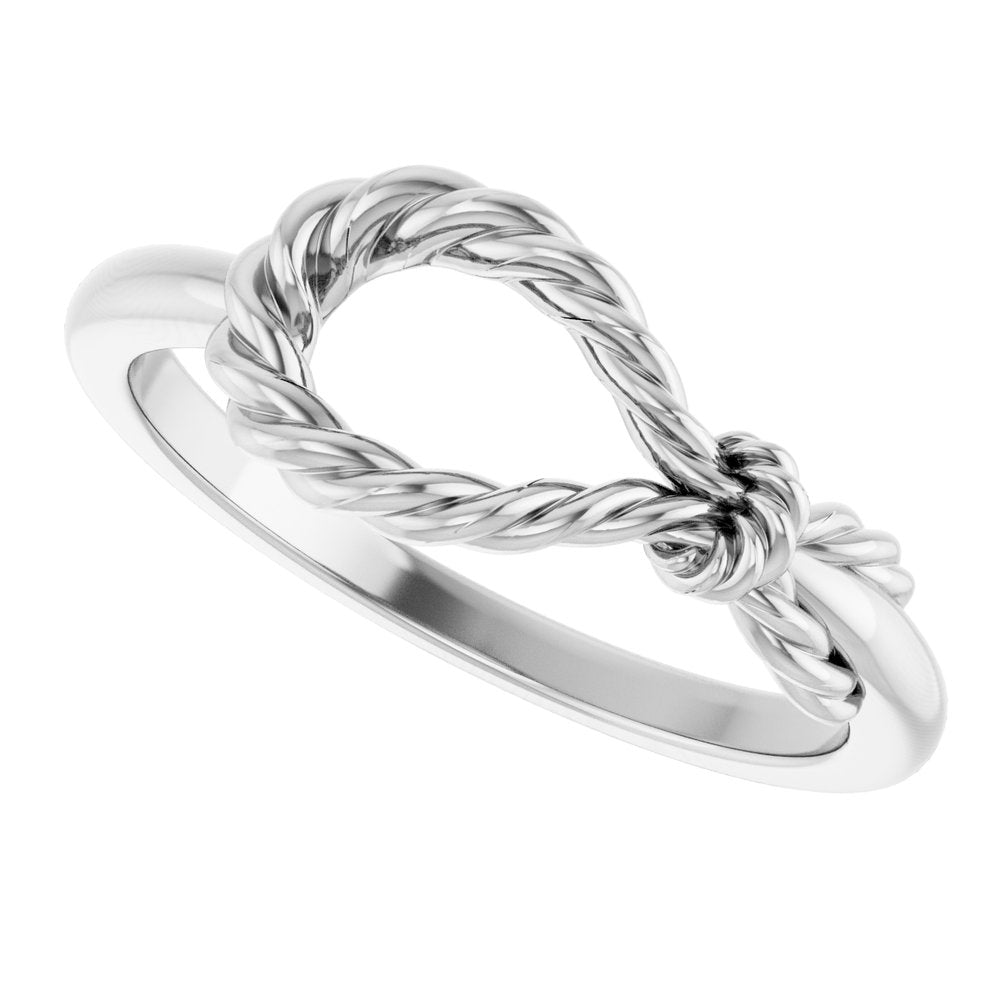 14K White Rope Knot Ring