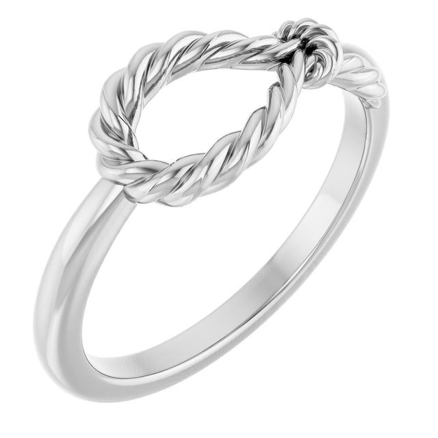 14K White Rope Knot Ring