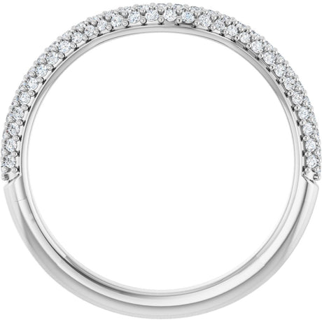 14K White Gold 1/4 CTW Natural Diamond Pavé-Style Contour Band