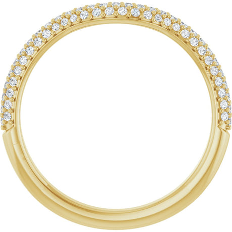 14K Yellow 1/4 CTW Natural Diamond Pavé-Style Contour Band