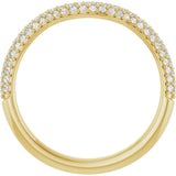 14K Yellow 1/4 CTW Natural Diamond Pavé Contour Band